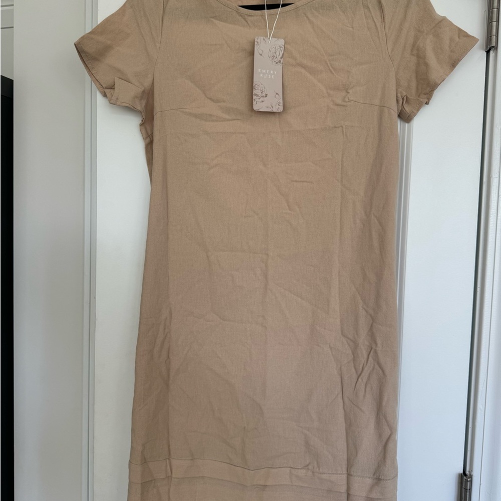 Beige Short Sleeve Dress